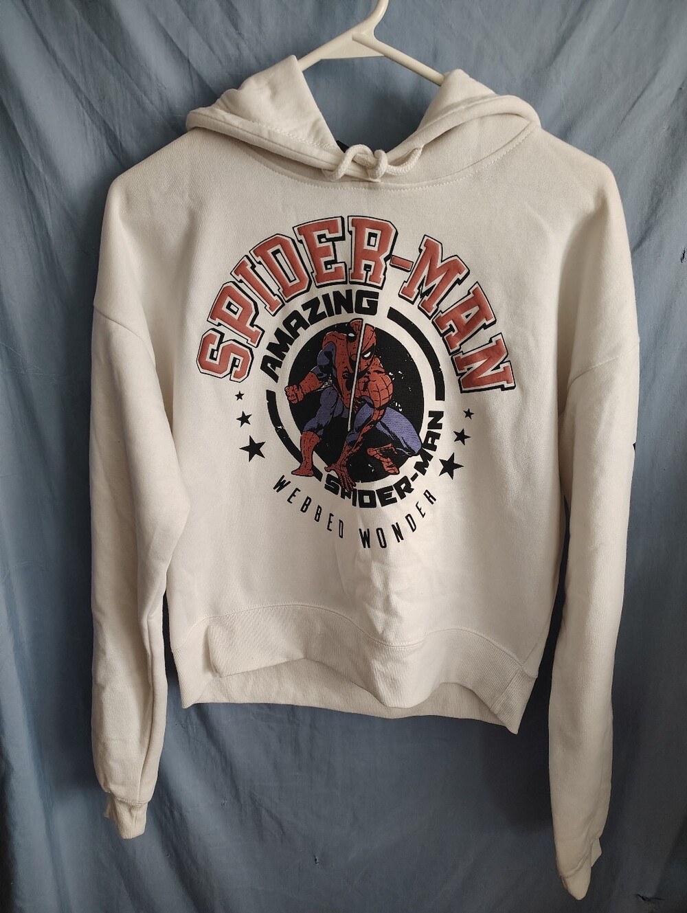 Marvel Spider-Man Amazing Webbed Wonder Hoodie Women M NWT Graphic Sweatshirt